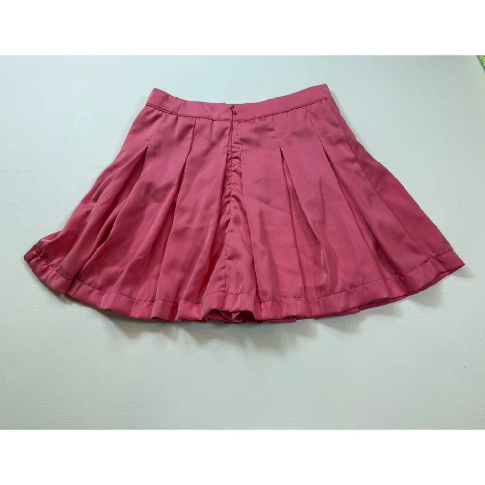 Do+Be Pleated Pink Skirt With Shorts 12" Length Lightweight Design (bin HH163) - Picture 6 of 9